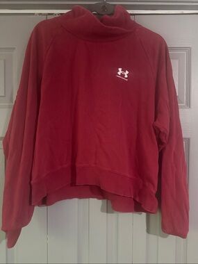 Under Armour Women's Deep Red Funnel Neck Pullover Hoodie size XL